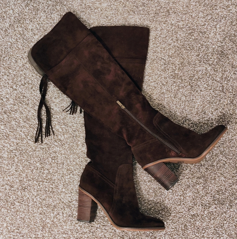 Franco Sarto Brown Heeled Boots
